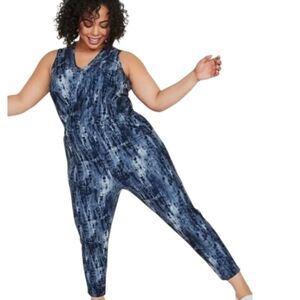 Old Navy | Women's Breathe On Cross Front Tie Dye Sleeveless Jumpsuit (Size 1X)